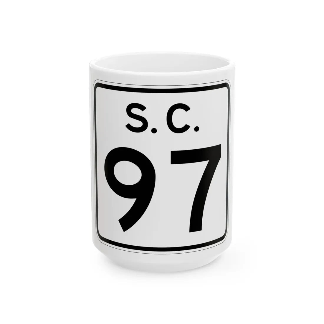 SC-97 (South Carolina) (Road Sign) White Coffee Mug 15oz - Go Mug Yourself