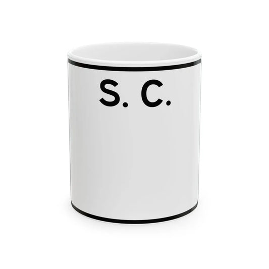 SC-blank-wide (South Carolina) (Road Sign) White Coffee Mug 11oz - Go Mug Yourself