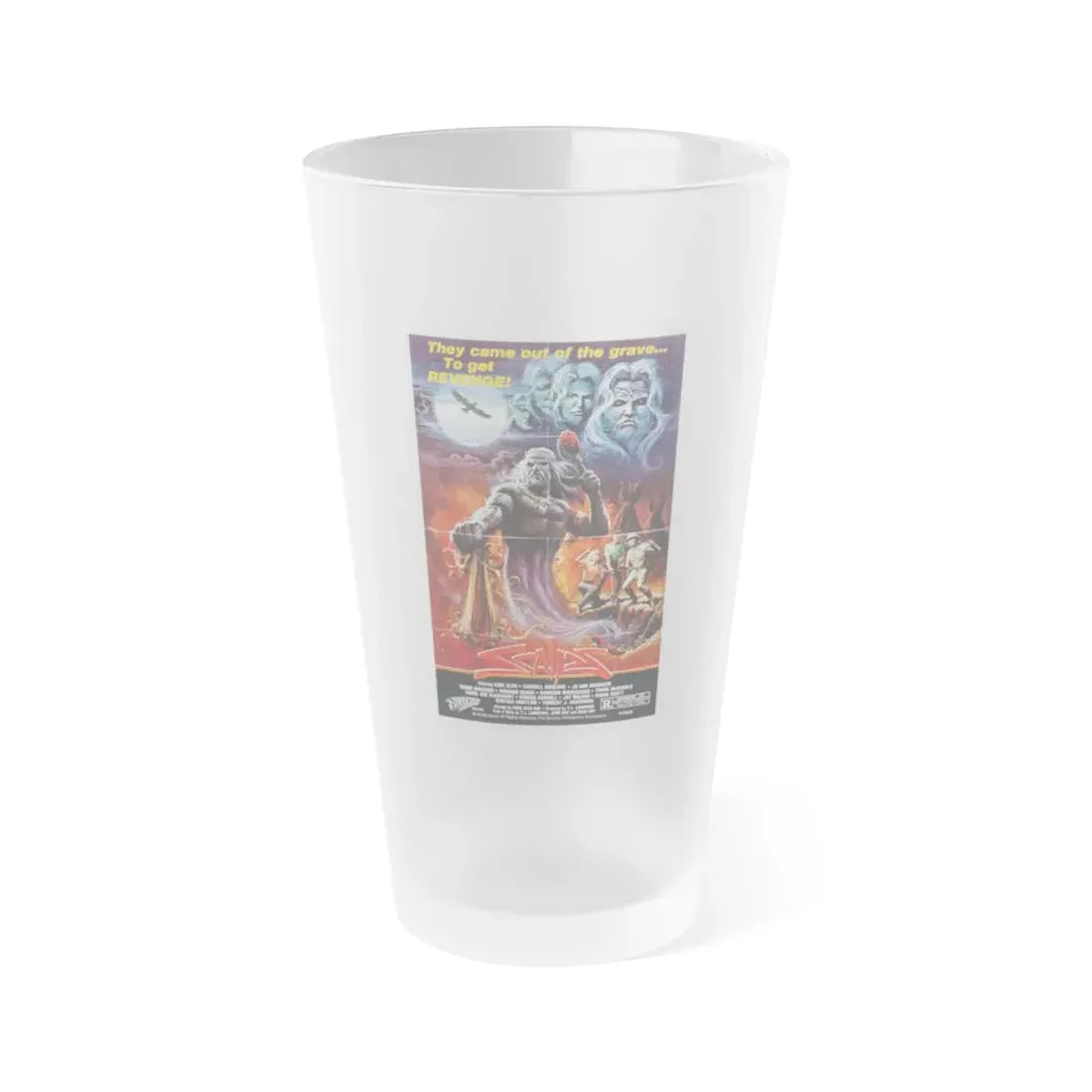 SCALPS 1983 Movie Poster - Frosted Pint Glass 16oz 16oz Frosted - Go Mug Yourself