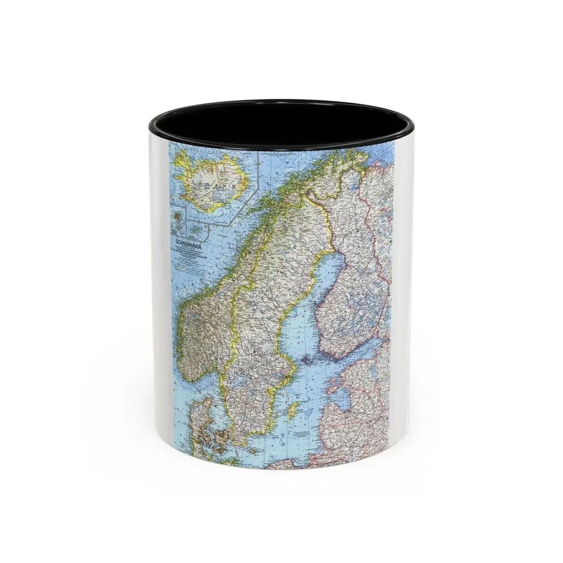 Scandinavia (1963) (Map) Accent Coffee Mug 11oz Black - Go Mug Yourself