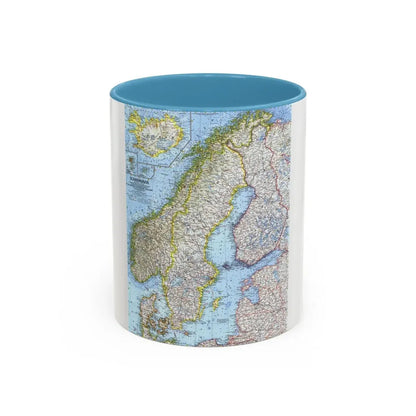Scandinavia (1963) (Map) Accent Coffee Mug 11oz Light Blue - Go Mug Yourself