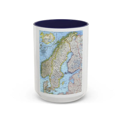 Scandinavia (1963) (Map) Accent Coffee Mug 15oz Navy - Go Mug Yourself