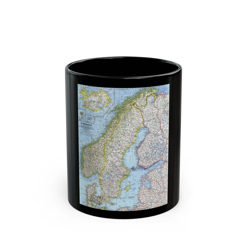 Scandinavia (1963) (Map) Black Coffee Mug-11oz-Go Mug Yourself