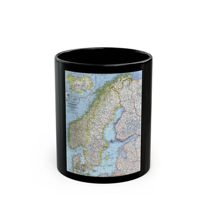 Scandinavia (1963) (Map) Black Coffee Mug 11oz - Go Mug Yourself