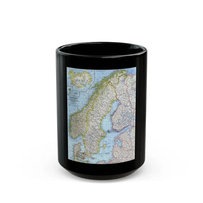 Scandinavia (1963) (Map) Black Coffee Mug 15oz - Go Mug Yourself