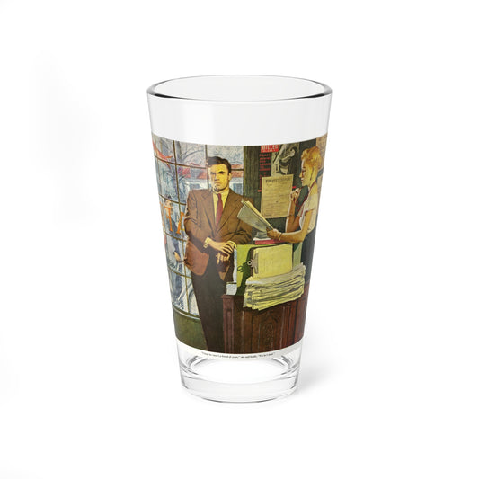 Scandinavian Noir, the Saturday Evening Post, 1954 (Magazine Illustration) Pint Glass 16oz-16oz-Go Mug Yourself