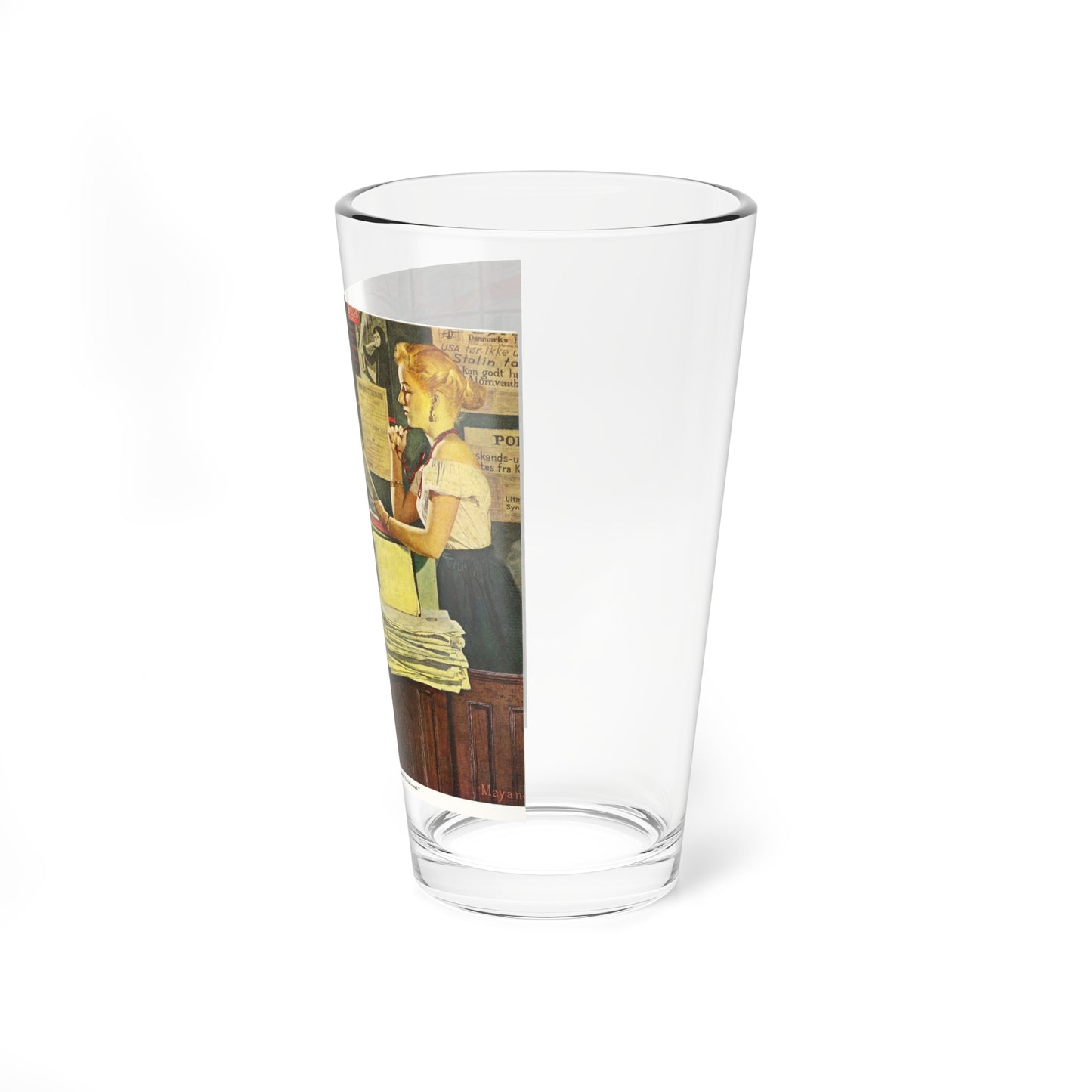 Scandinavian Noir, the Saturday Evening Post, 1954 (Magazine Illustration) Pint Glass 16oz-Go Mug Yourself