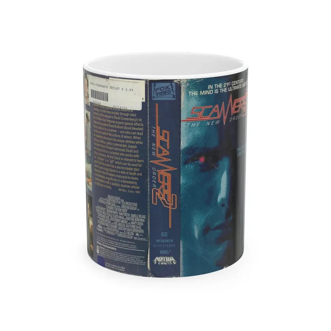 SCANNERS 2 THE NEW WORLD ORDER (VHS COVER) - White Coffee Mug 11oz - Go Mug Yourself