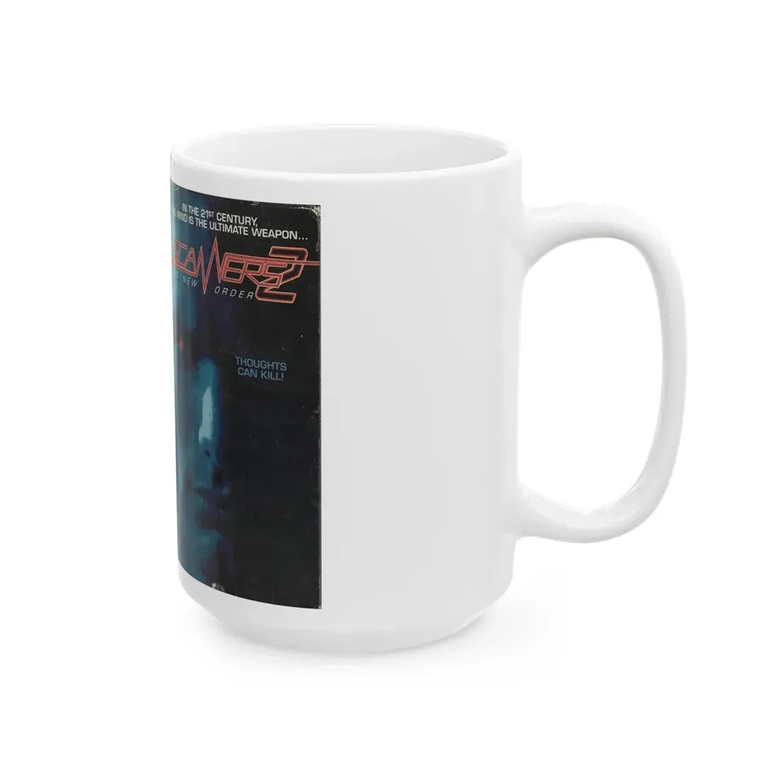 SCANNERS 2 THE NEW WORLD ORDER (VHS COVER) - White Coffee Mug - Go Mug Yourself