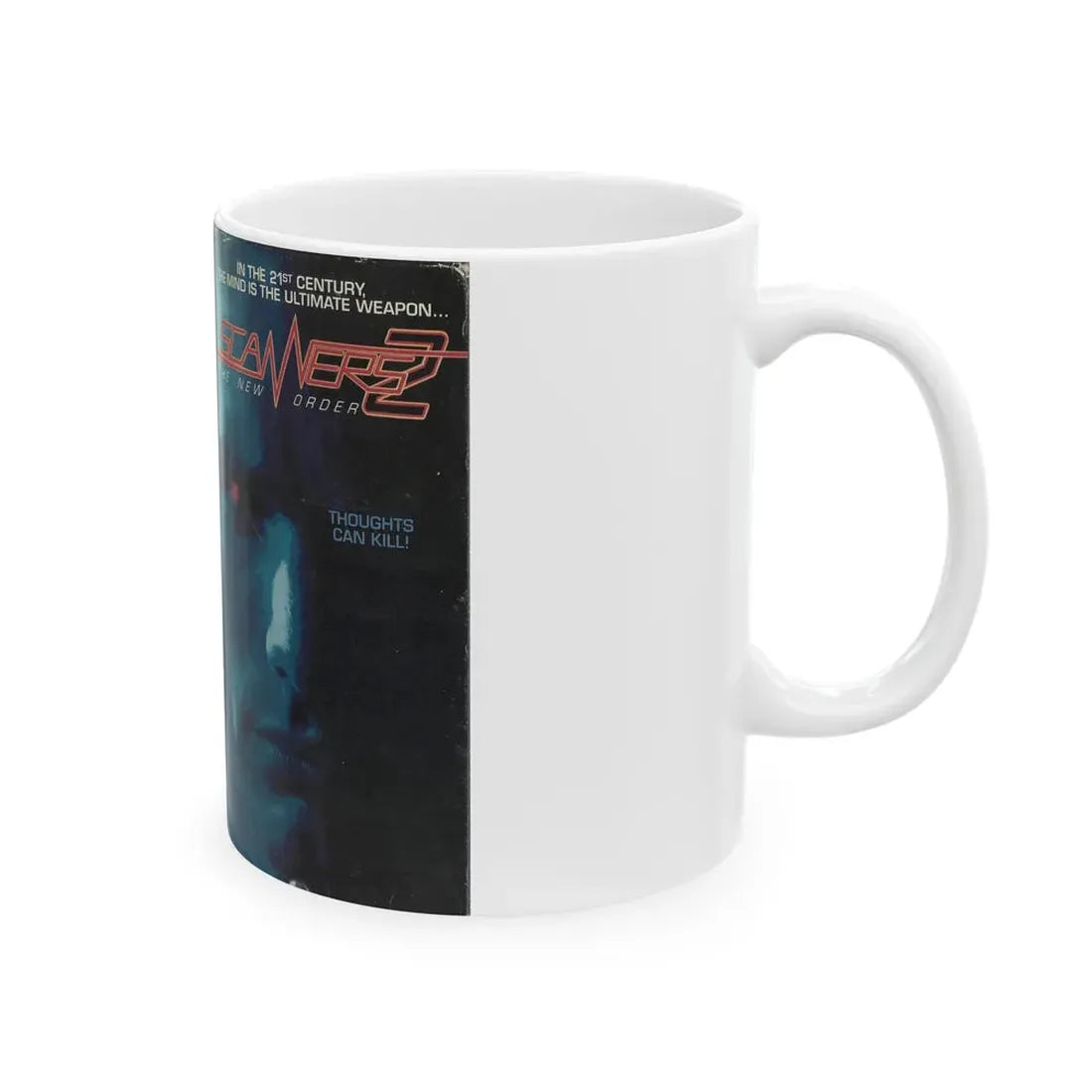 SCANNERS 2 THE NEW WORLD ORDER (VHS COVER) - White Coffee Mug - Go Mug Yourself