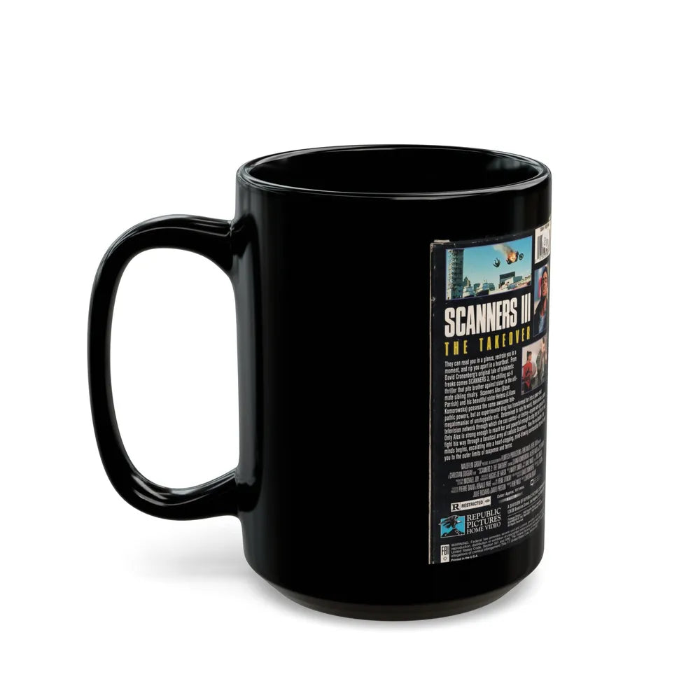 SCANNERS III THE TAKEOVER (VHS COVER) - Black Coffee Mug-Go Mug Yourself