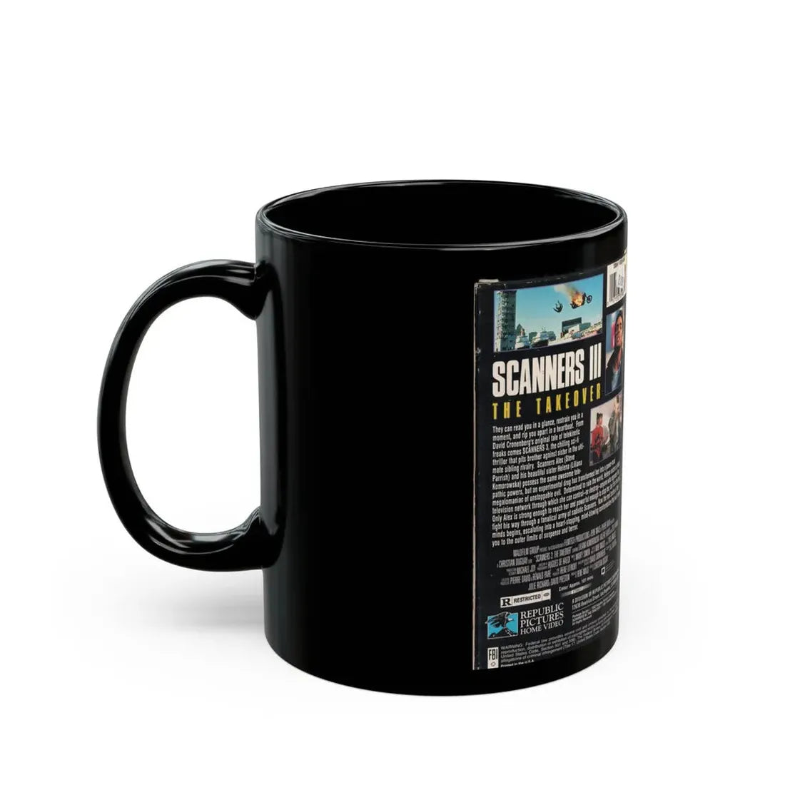 SCANNERS III THE TAKEOVER (VHS COVER) - Black Coffee Mug - Go Mug Yourself