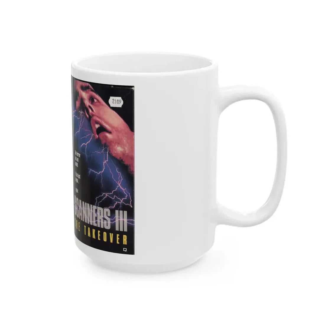 SCANNERS III THE TAKEOVER (VHS COVER) - White Coffee Mug - Go Mug Yourself
