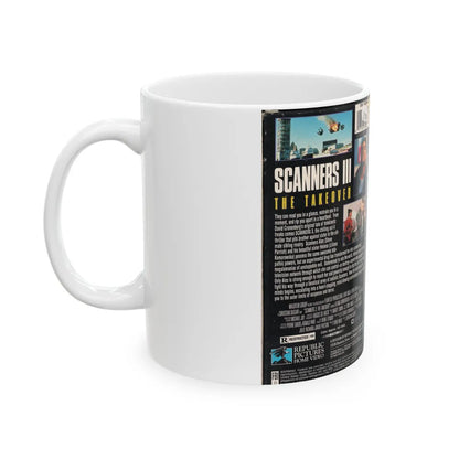 SCANNERS III THE TAKEOVER (VHS COVER) - White Coffee Mug-Go Mug Yourself