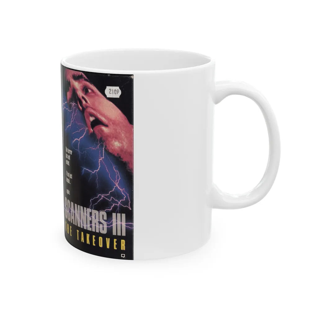 SCANNERS III THE TAKEOVER (VHS COVER) - White Coffee Mug-Go Mug Yourself