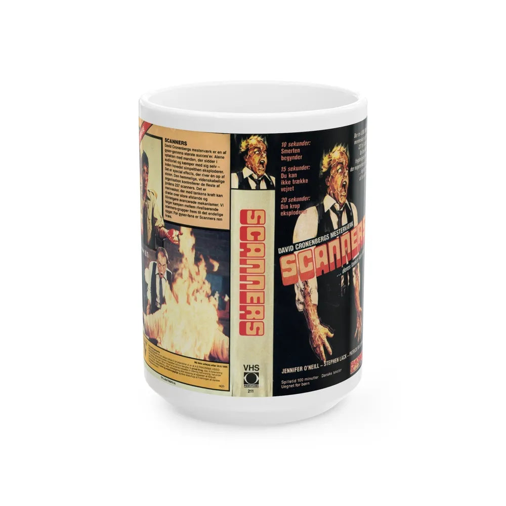 SCANNERS (VHS COVER) - White Coffee Mug-15oz-Go Mug Yourself