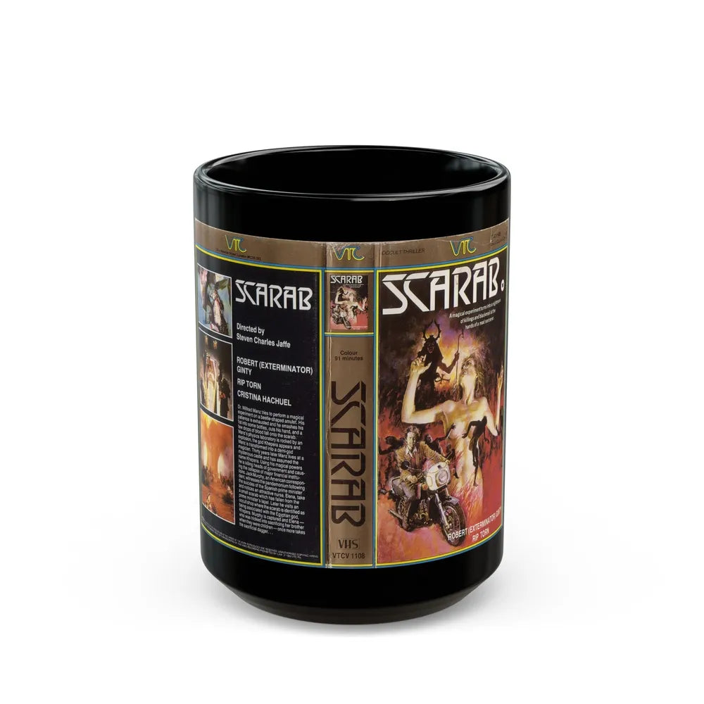 SCARAB (VHS COVER) - Black Coffee Mug-15oz-Go Mug Yourself