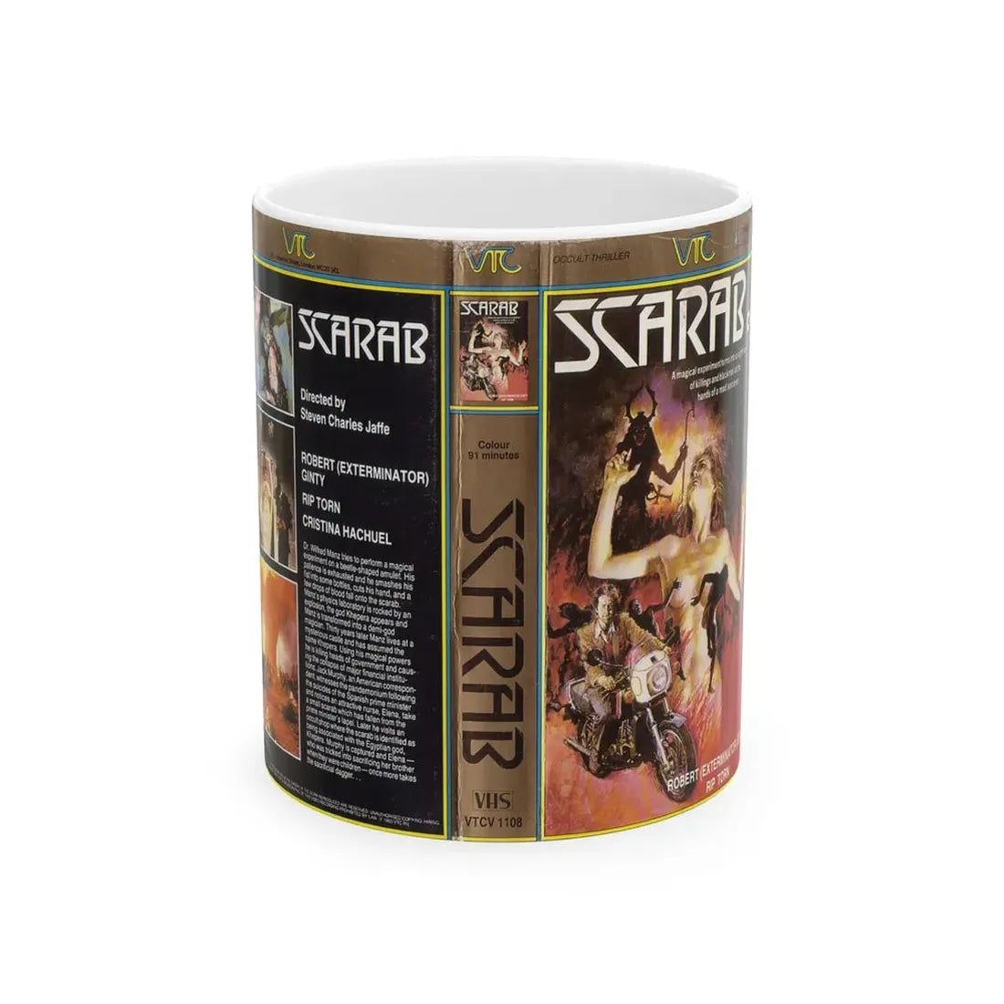 SCARAB (VHS COVER) - White Coffee Mug 11oz - Go Mug Yourself