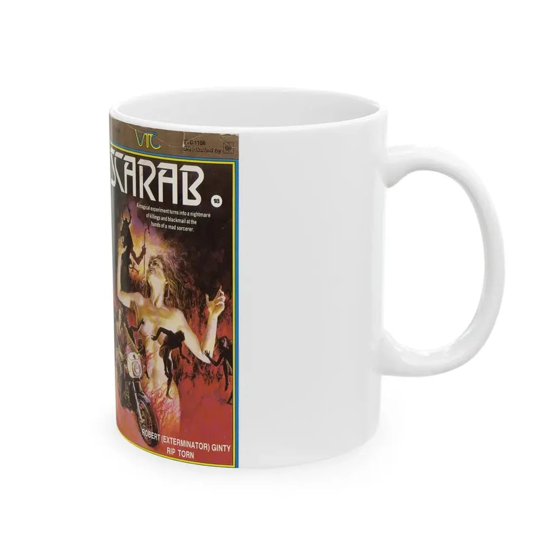 SCARAB (VHS COVER) - White Coffee Mug - Go Mug Yourself