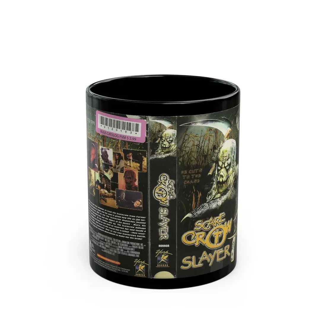 SCARE CROW SLAYER (VHS COVER) - Black Coffee Mug 11oz - Go Mug Yourself