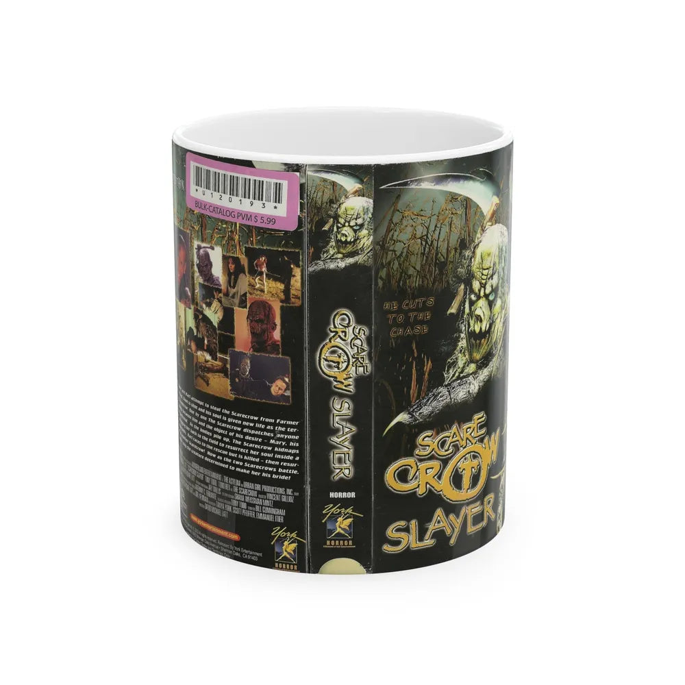 SCARE CROW SLAYER (VHS COVER) - White Coffee Mug-11oz-Go Mug Yourself