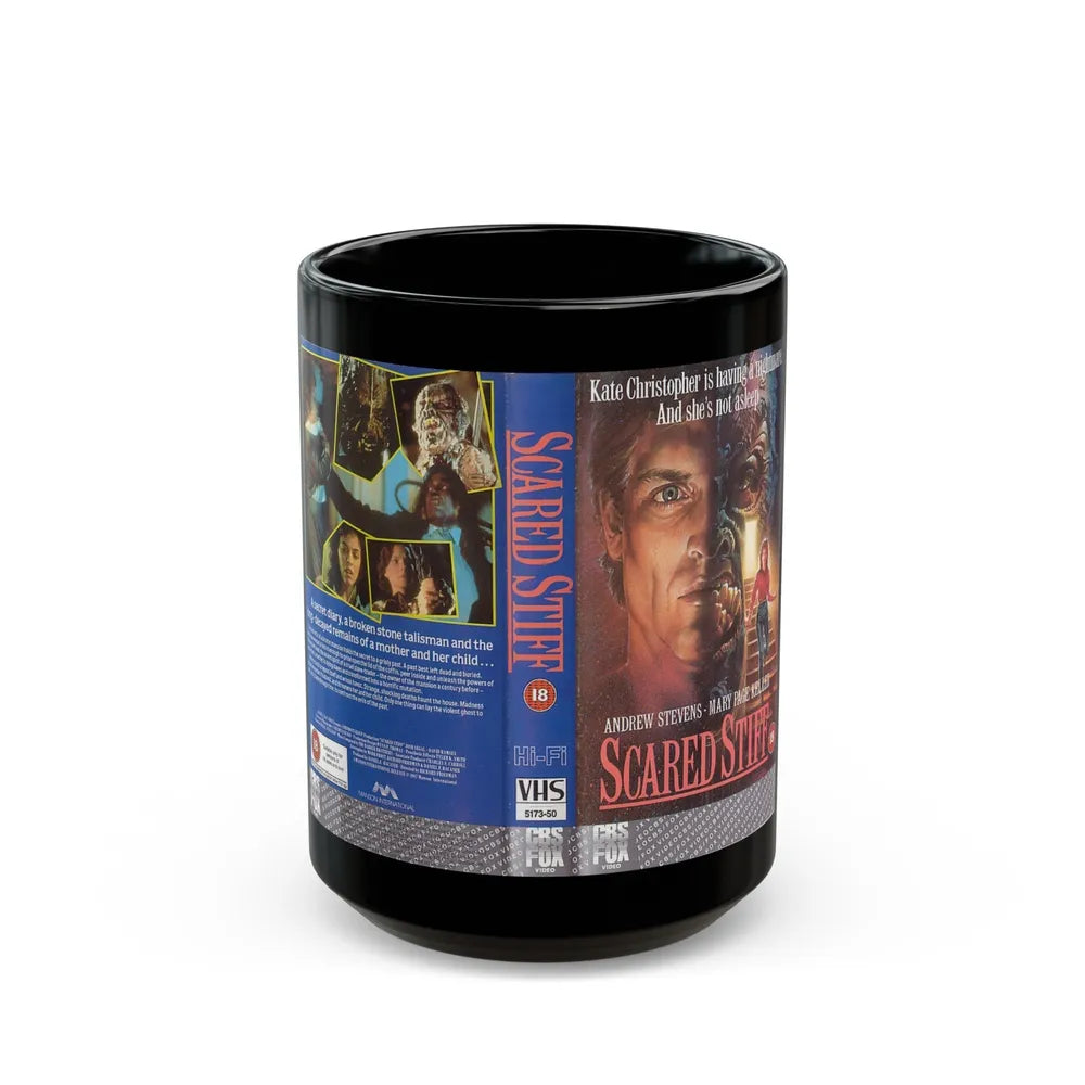 SCARED STIFF CBS FOX (VHS COVER) - Black Coffee Mug-15oz-Go Mug Yourself