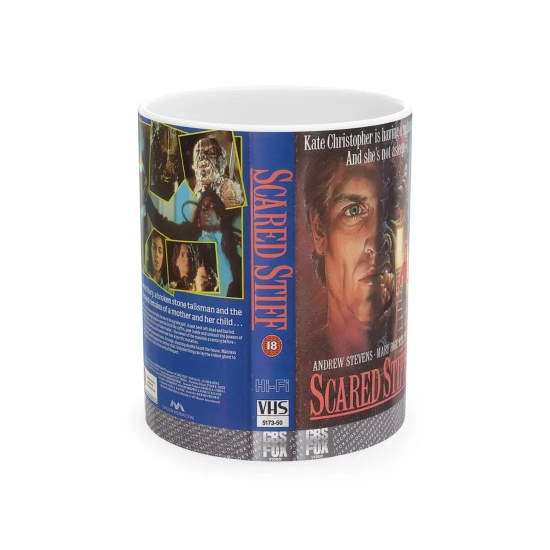 SCARED STIFF CBS FOX (VHS COVER) - White Coffee Mug 11oz - Go Mug Yourself