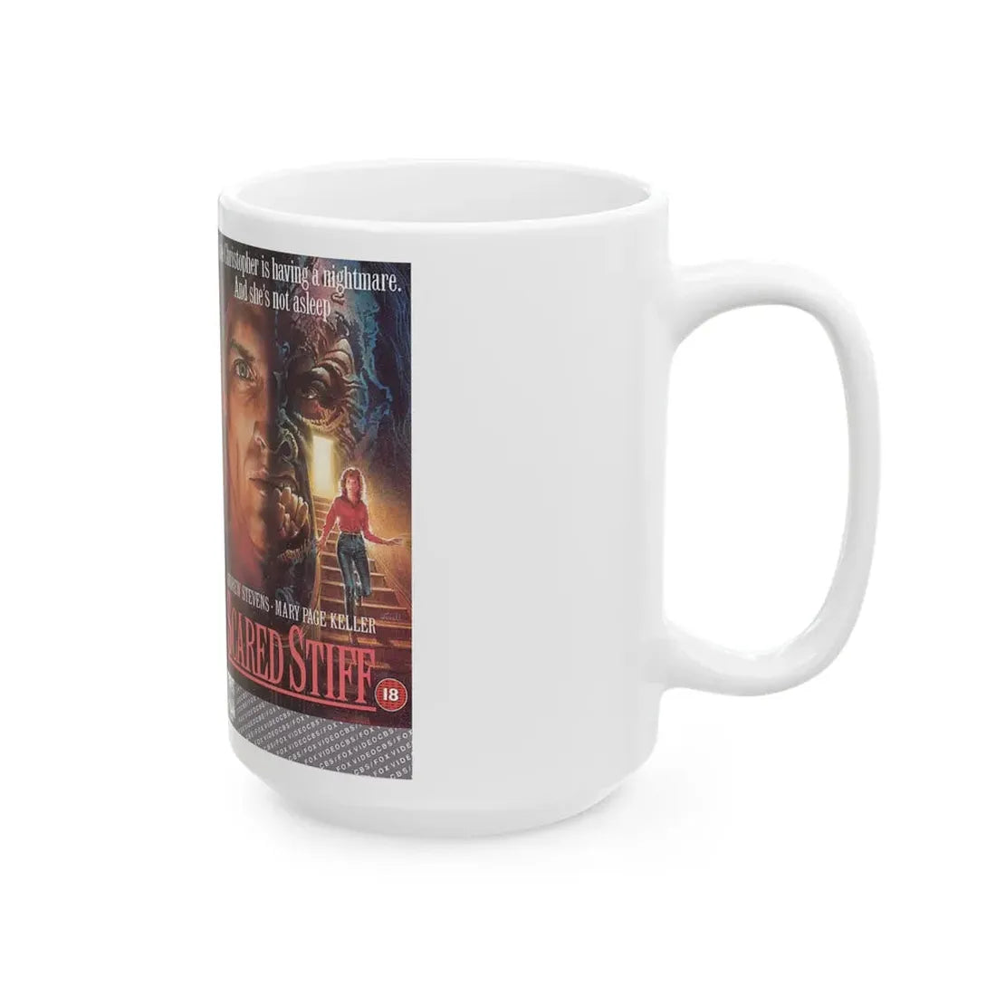 SCARED STIFF CBS FOX (VHS COVER) - White Coffee Mug - Go Mug Yourself