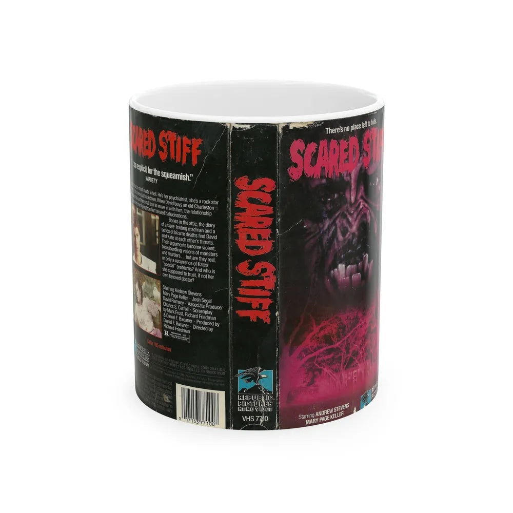 SCARED STIFF (VHS COVER) - White Coffee Mug-11oz-Go Mug Yourself