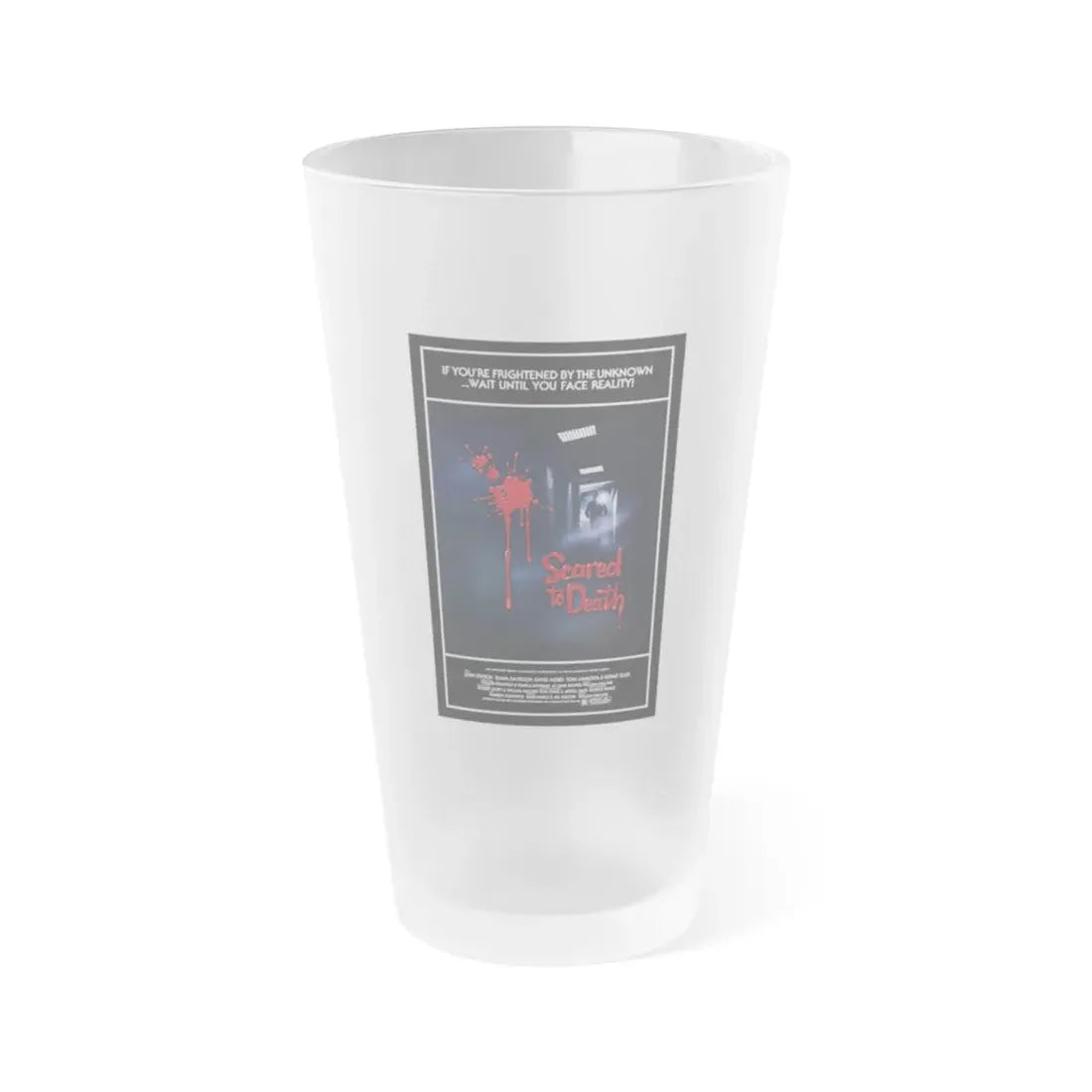 SCARED TO DEATH 1980 Movie Poster - Frosted Pint Glass 16oz 16oz Frosted - Go Mug Yourself