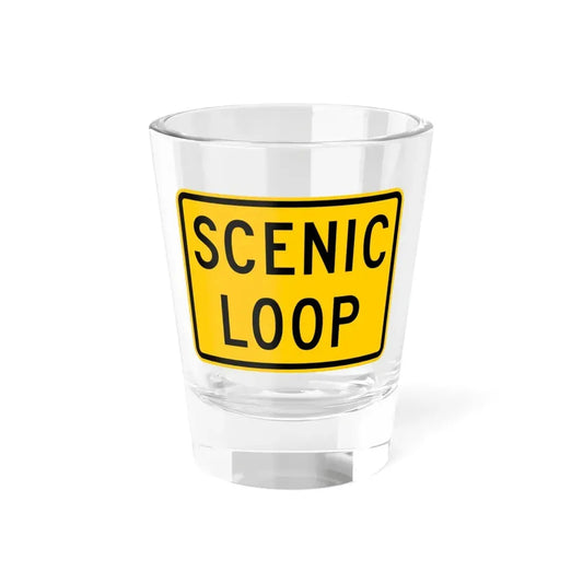 Scenic Loop plate Wyoming (Wyoming) (Road Sign) Shot Glass 1.5oz 1.5oz - Go Mug Yourself