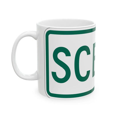 Scenic plate Vermont (Vermont) (Road Sign) White Coffee Mug - Go Mug Yourself
