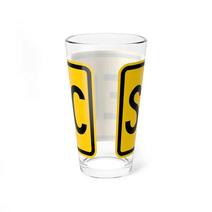 Scenic plate Wyoming (Wyoming) (Road Sign) Pint Glass 16oz - Go Mug Yourself