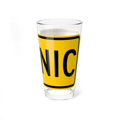 Scenic plate Wyoming (Wyoming) (Road Sign) Pint Glass 16oz - Go Mug Yourself