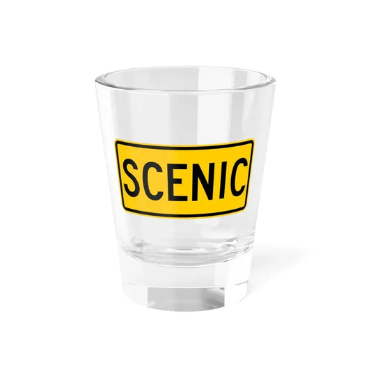 Scenic plate Wyoming (Wyoming) (Road Sign) Shot Glass 1.5oz 1.5oz - Go Mug Yourself