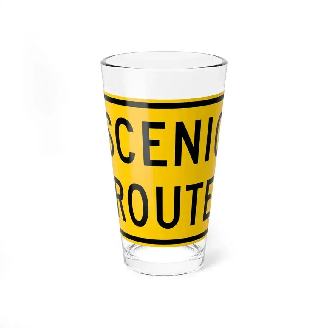 Scenic Route plate Wyoming (Wyoming) (Road Sign) Pint Glass 16oz 16oz - Go Mug Yourself