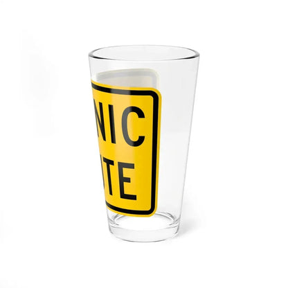 Scenic Route plate Wyoming (Wyoming) (Road Sign) Pint Glass 16oz - Go Mug Yourself