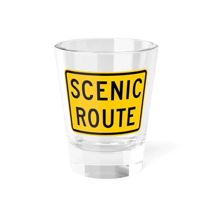 Scenic Route plate Wyoming (Wyoming) (Road Sign) Shot Glass 1.5oz 1.5oz - Go Mug Yourself