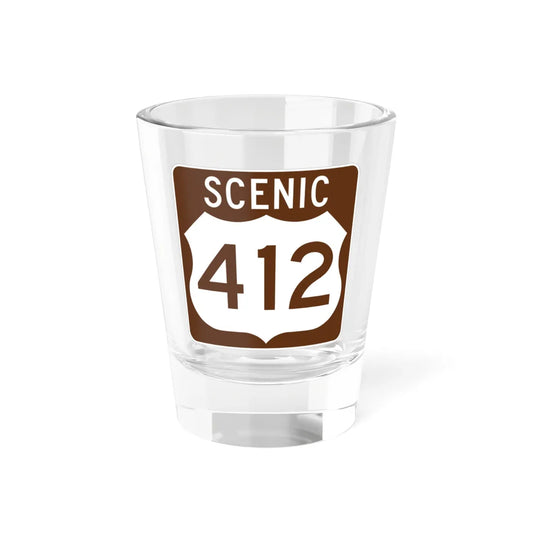 Scenic US 412 (Oklahoma) (Road Sign) Shot Glass 1.5oz 1.5oz - Go Mug Yourself