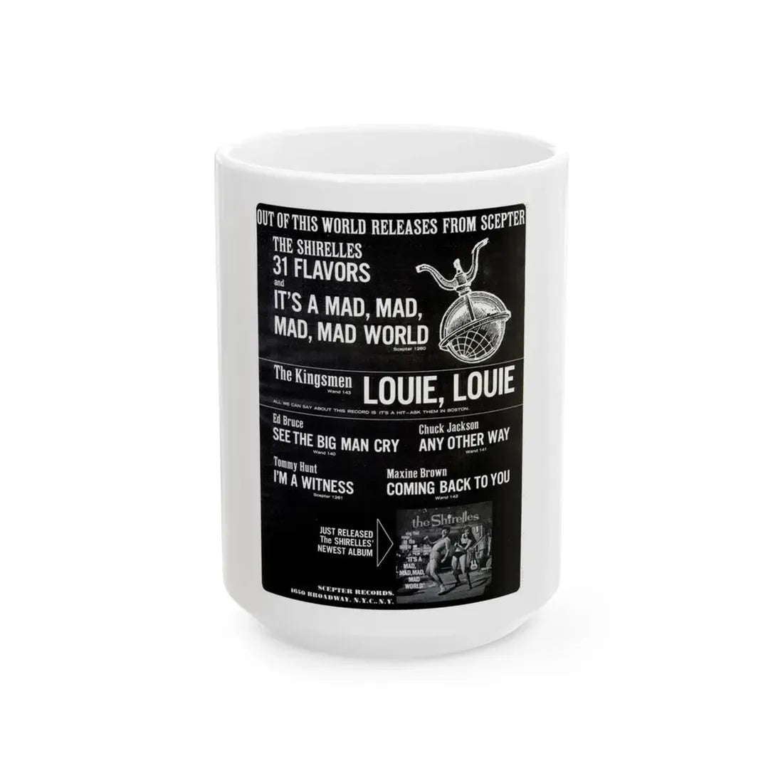Scepter Records 1963 (Music Poster) White Coffee Mug 15oz - Go Mug Yourself