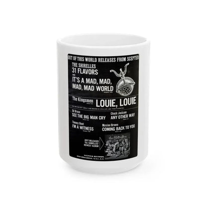 Scepter Records 1963 (Music Poster) White Coffee Mug 15oz - Go Mug Yourself