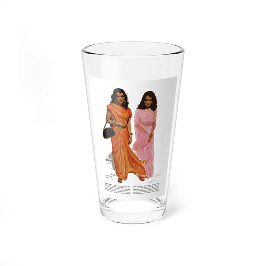 Scetchbook of the Orient (6) - Bombay, India, Cosmopolitan, March 1958 (Magazine Illustration) Pint Glass 16oz 16oz - Go Mug Yourself