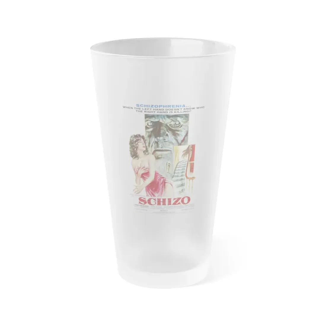 SCHIZO 1976 Movie Poster - Frosted Pint Glass 16oz 16oz Frosted - Go Mug Yourself