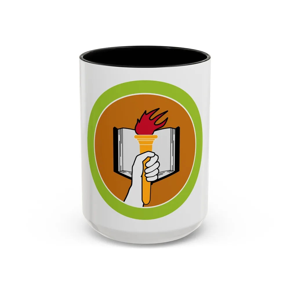 Scholarship (Boy Scout Merit Badge) Accent Coffee Mug-15oz-Black-Go Mug Yourself