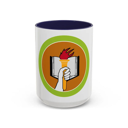 Scholarship (Boy Scout Merit Badge) Accent Coffee Mug-15oz-Navy-Go Mug Yourself