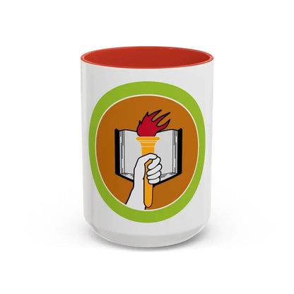 Scholarship (Boy Scout Merit Badge) Accent Coffee Mug 15oz Red - Go Mug Yourself