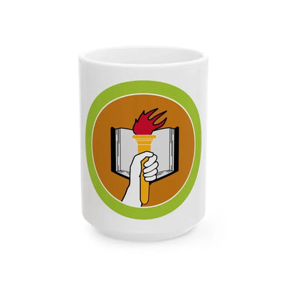 Scholarship (Boy Scout Merit Badge) White Coffee Mug 15oz - Go Mug Yourself