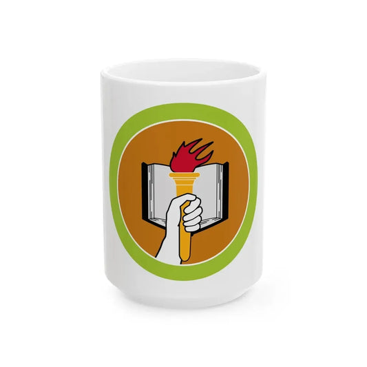 Scholarship (Boy Scout Merit Badge) White Coffee Mug 15oz - Go Mug Yourself