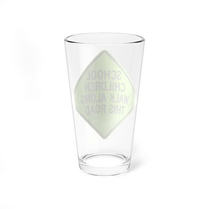 SCHOOL CHILDREN WALK ALONG THIS ROAD Delaware S3-1-DE (Delaware) (Road Sign) Pint Glass 16oz - Go Mug Yourself