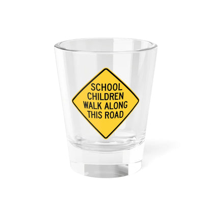 SCHOOL CHILDREN WALK ALONG THIS ROAD Delaware S3-1-DE old (Delaware) (Road Sign) Shot Glass 1.5oz 1.5oz - Go Mug Yourself